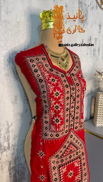 گلدوزی بدون آینه نخ ابریشم