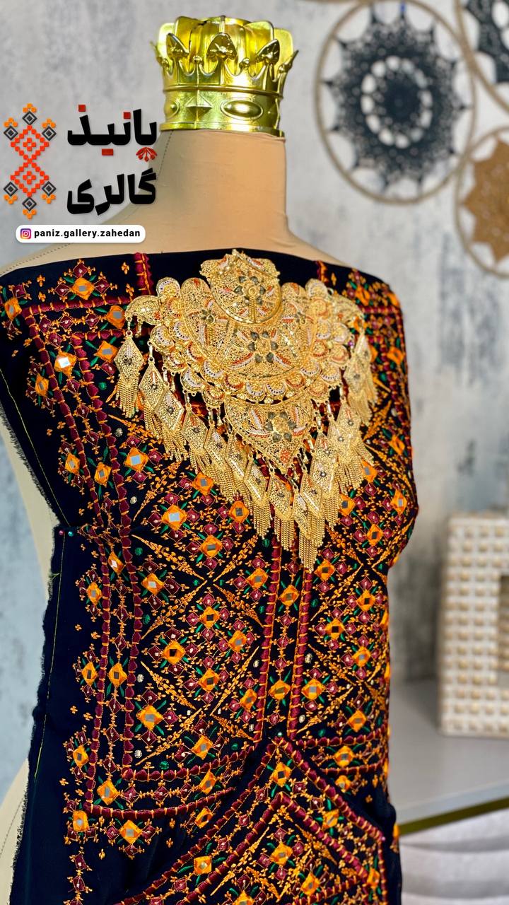 پلیوار آینه مربعی پرکارمجلسی زنانه | کرپ خاویار اصل | بدون شال | رنگ مشکی